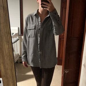 Women's Black and White Checkered Shirt